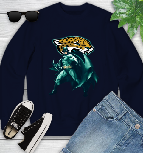 NFL Batman Football Sports Jacksonville Jaguars Youth Sweatshirt 3