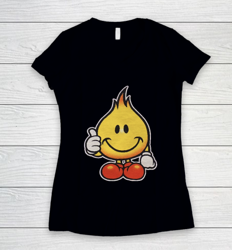 World Industries Flame Boy Hook Ups Skate Hookups Hook Ups 90's Vintage Women's V-Neck T-Shirt