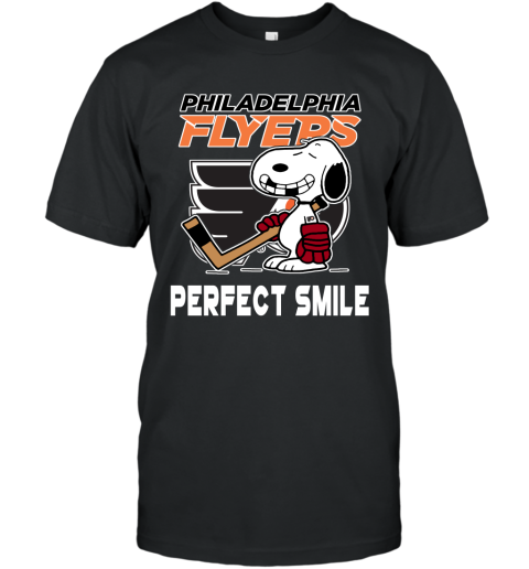 NHL Philadelphia Flyers Snoopy Perfect Smile The Peanuts Movie Hockey T  Shirt