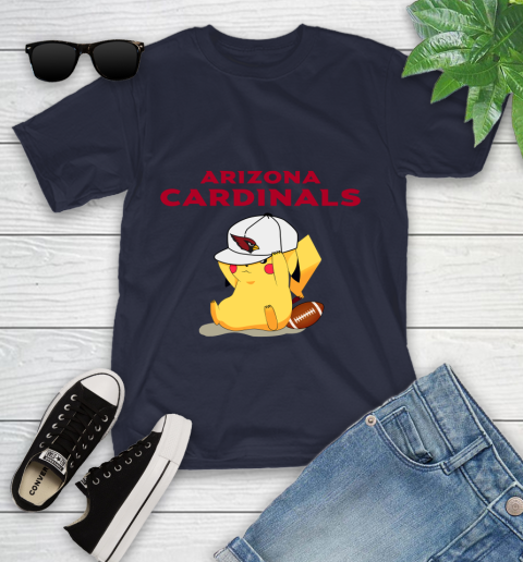 NFL Pikachu Football Sports Arizona Cardinals Youth T-Shirt 3
