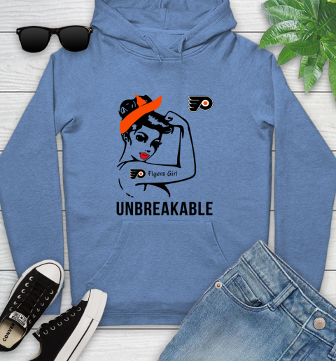 NHL Philadelphia Flyers Girl Unbreakable Hockey Sports Youth Hoodie 8