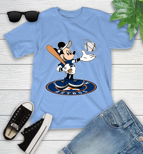 MLB Baseball Houston Astros Cheerful Mickey Disney Shirt Youth T-Shirt 11