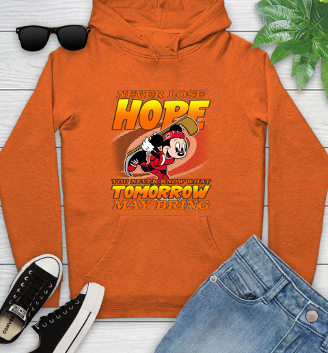 Carolina Hurricanes NHL Hockey ootball Mickey Disney Never Lose Hope Youth Hoodie 4