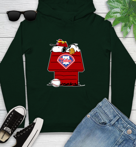 MLB Philadelphia Phillies Snoopy Woodstock The Peanuts Movie Baseball T Shirt_000 Youth Hoodie 13