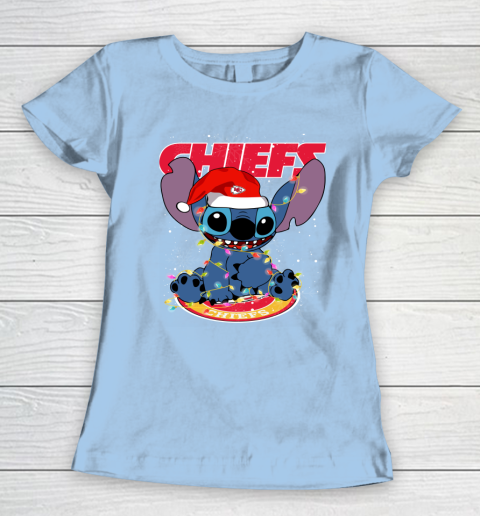 Kansas City Chiefs NFL Football noel stitch Christmas Women's T-Shirt 4