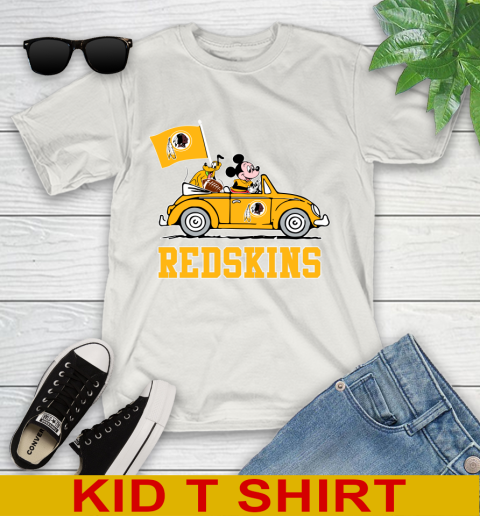 NFL Football Washington Redskins Pluto Mickey Driving Disney Shirt Youth T-Shirt 12