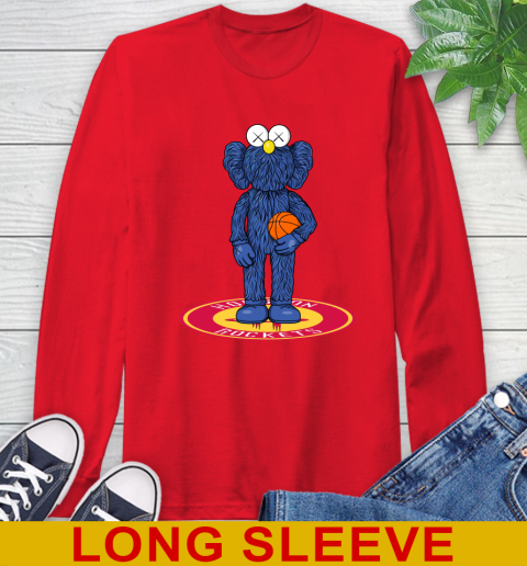 NBA Basketball Houston Rockets Kaws Bff Blue Figure Shirt Long Sleeve T-Shirt 10
