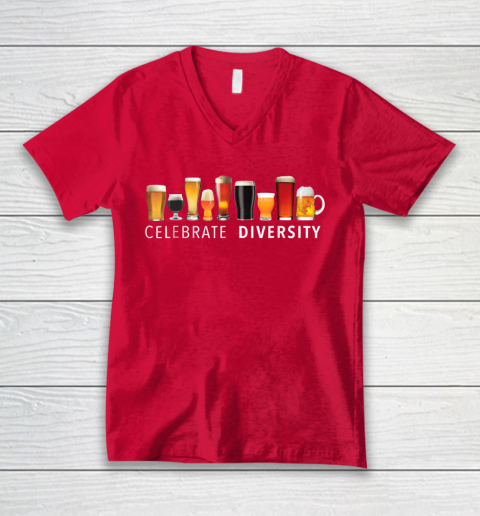 Beer Lover Funny Shirt Celebrate Diversity Craft Beer Drinking V-Neck T-Shirt 6