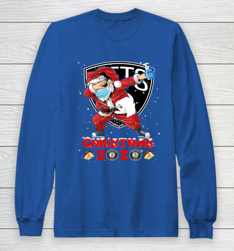 Brooklyn Nets Funny Santa Claus Dabbing Christmas 2020 NBA Long Sleeve T-Shirt 6