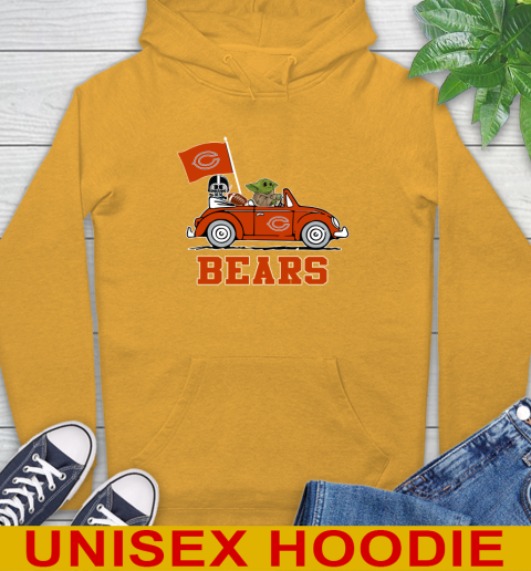 NFL Football Chicago Bears Darth Vader Baby Yoda Driving Star Wars Shirt Hoodie 3