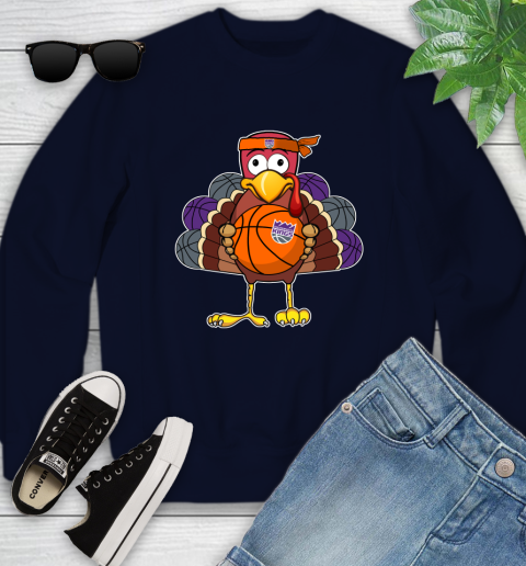 Sacramento Kings Turkey thanksgiving day Youth Sweatshirt 3