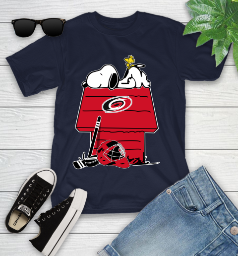 Carolina Hurricanes NHL Hockey Snoopy Woodstock The Peanuts Movie Youth T-Shirt 15