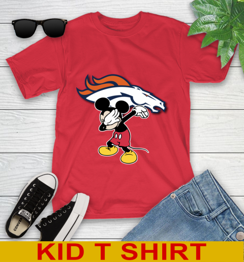 Denver Broncos NFL Football Dabbing Mickey Disney Sports Youth T-Shirt 10
