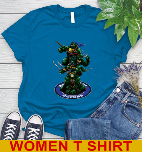 NFL Football Baltimore Ravens Teenage Mutant Ninja Turtles Shirt Women's T-Shirt 8 NFL Football Baltimore Ravens Teenage Mutant Ninja Turtles Shirt Women's T-Shirt - Image 8