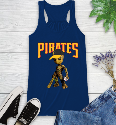 MLB Pittsburgh Pirates Groot Guardians Of The Galaxy Baseball Racerback Tank 9