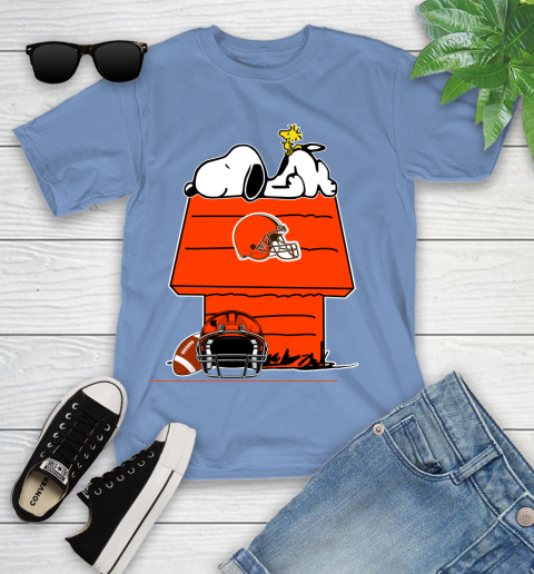 Cleveland Browns NFL Football Snoopy Woodstock The Peanuts Movie Youth T-Shirt 11
