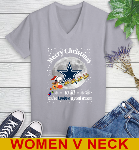 Dallas Cowboys Merry Christmas To All And To Cowboys A Good Season NFL Football Sports Women's V-Neck T-Shirt 4