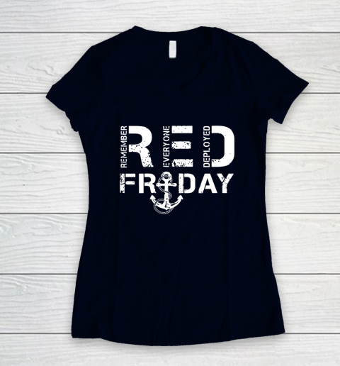On Fridays We Wear Red Friday Military Navy Soldiers Women's V-Neck T-Shirt 2