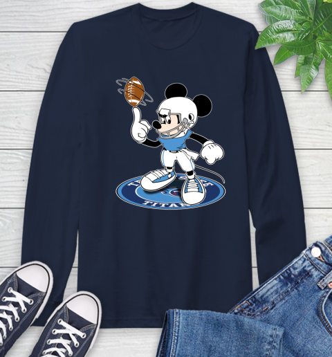 NFL Football Tennessee Titans Cheerful Mickey Disney Shirt Long Sleeve T-Shirt 4