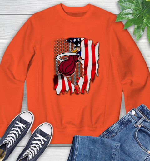 Miami Heat NBA Basketball American Flag Sweatshirt 4 Miami Heat NBA Basketball American Flag Sweatshirt - Image 4