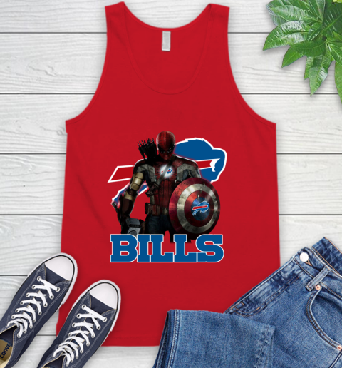 NFL Captain America Thor Spider Man Hawkeye Avengers Endgame Football Buffalo Bills Tank Top 6
