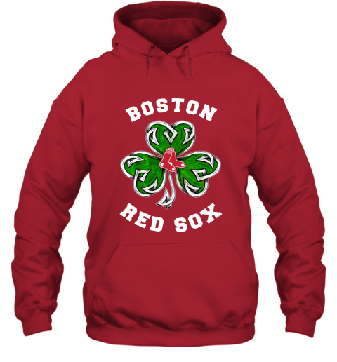 MLB Boston Red Sox Three Leaf Clover St Patrick's Day Baseball Sports Hoodie