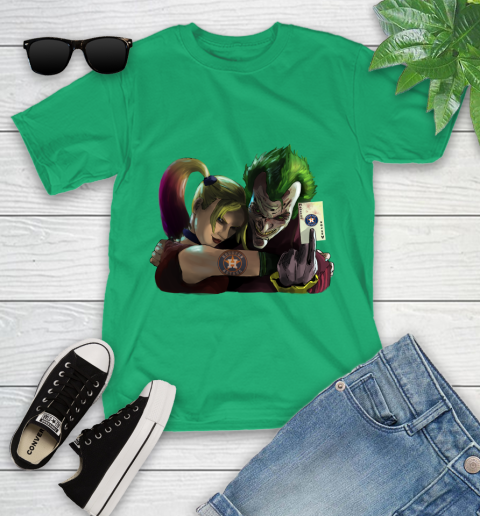 Houston Astros MLB Baseball Joker Harley Quinn Suicide Squad Youth T Shirt Tee For Sports