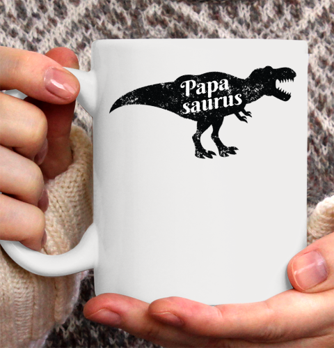 Father's Day Funny Gift Ideas Apparel  Papa Saurus Dad Father Ceramic Mug 11oz