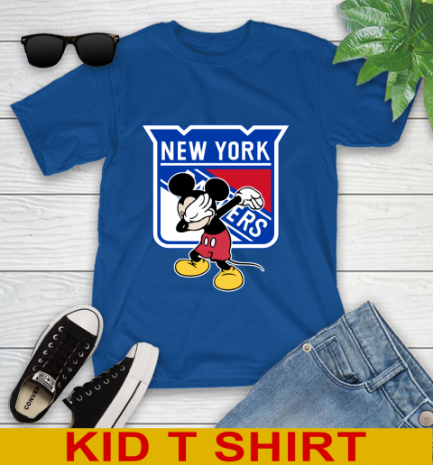 New York Rangers NHL Hockey Dabbing Mickey Disney Sports Youth T-Shirt 9