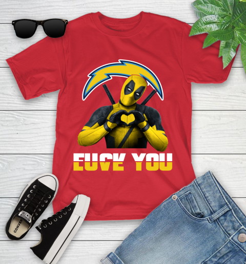 NHL San Diego Chargers Deadpool Love You Fuck You Football Sports Youth T-Shirt 13