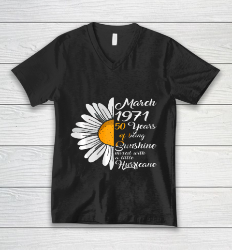 March Girl 1971 TShirt 50 Years Old 50th Birthday Gift V-Neck T-Shirt