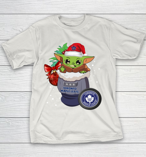 Toronto Maple Leafs Christmas Baby Yoda Star Wars Funny Happy NHL Youth T-Shirt 11