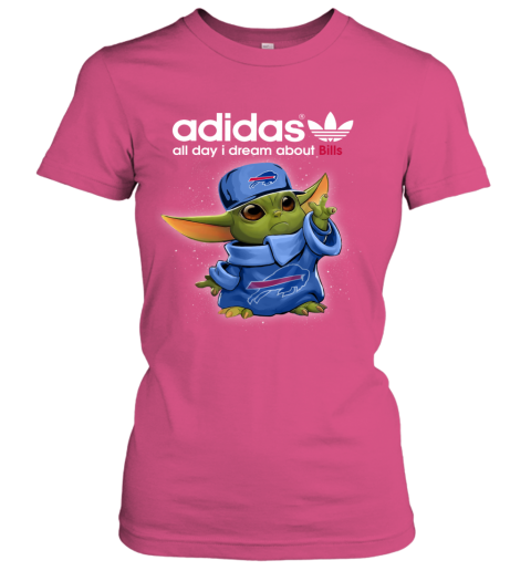 Baby Yoda Adidas All Day I Dream About  Bills v2v3 baby yoda adidas all day i dream aboutbills ladies t shirt 20 front heliconia