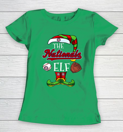 Washington Nationals Christmas ELF Funny MLB Women's T-Shirt 5