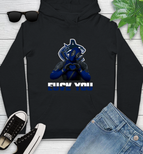 NHL Vancouver Canucks Deadpool Love You Fuck You Hockey Sports Youth Hoodie
