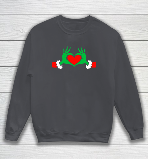 Funny Elf With Cute Heart Hands Style Christmas Costumes Sweatshirt 3
