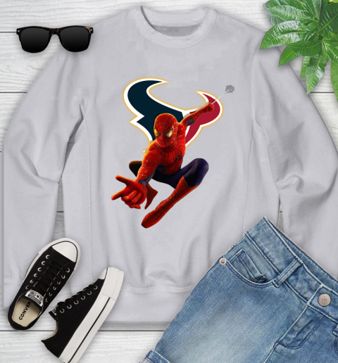 NFL Spider Man Avengers Endgame Football Houston Texans Youth Sweatshirt 4