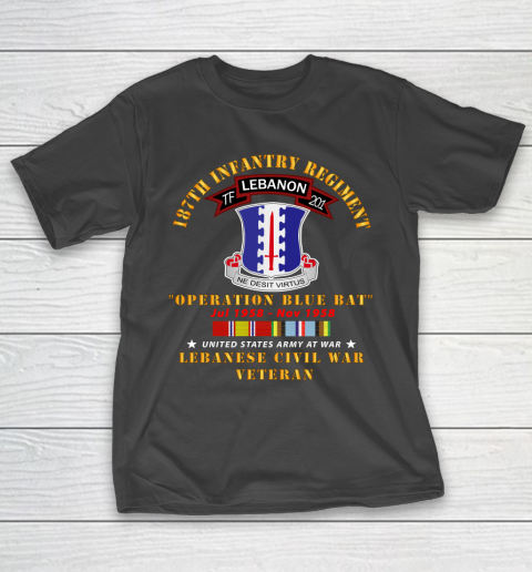 Veteran Shirt Army  187th Infantry Regiment  TF 201  Lebanon Civil War w AFEM SVC T-Shirt