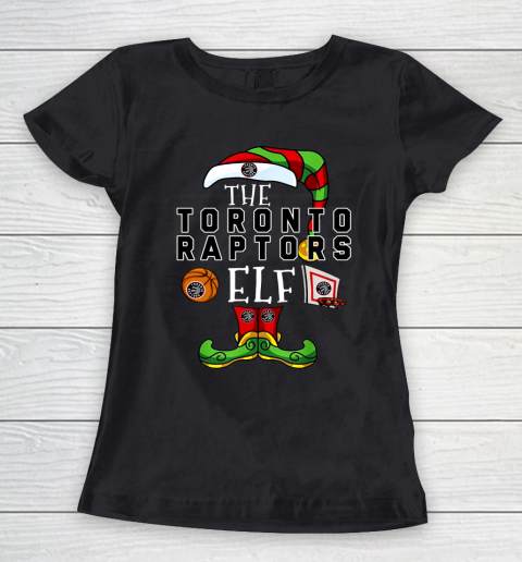 Toronto Raptors Christmas ELF Funny NBA Women's T-Shirt