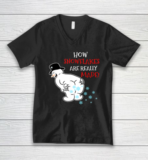 Funny Snowman How Snowflake Are Really Made Christmas Cutome V-Neck T-Shirt