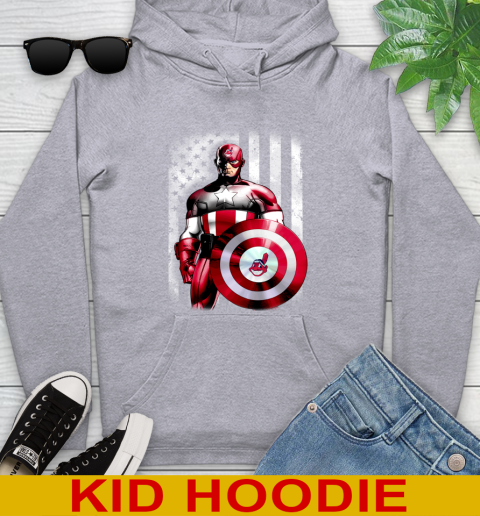 Cleveland Indians MLB Baseball Captain America Marvel Avengers American Flag Shirt Youth Hoodie 6