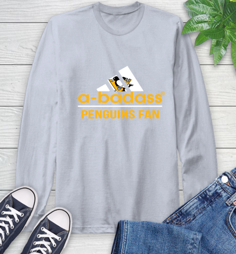 NHL A Badass Pittsburgh Penguins Fan Adidas Hockey Sports Long Sleeve T-Shirt 6