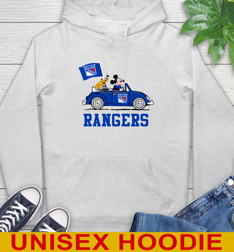 NHL Hockey New York Rangers Pluto Mickey Driving Disney Shirt Hoodie