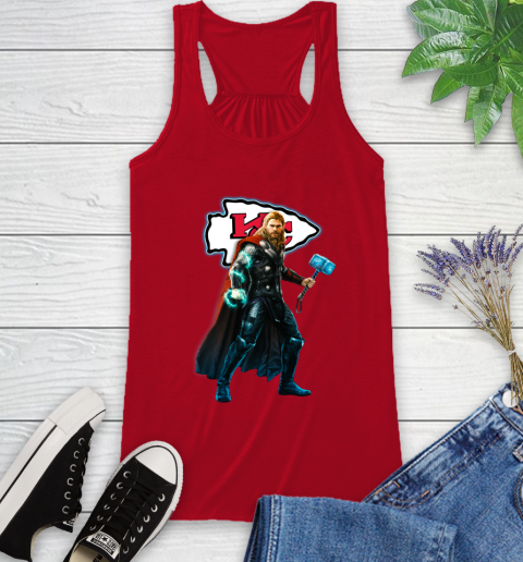 NFL Thor Avengers Endgame Football Kansas City Chiefs Racerback Tank 6