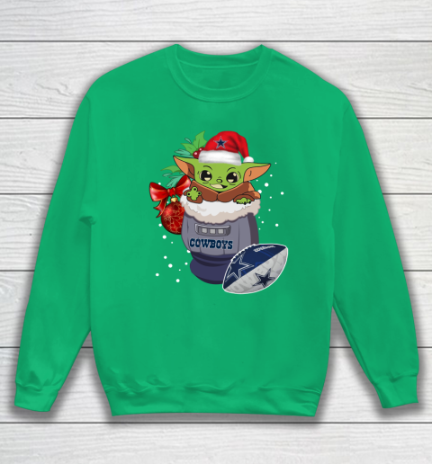 Dallas Cowboys Christmas Baby Yoda Star Wars Funny Happy NFL Sweatshirt 6