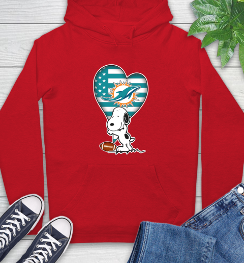 Miami Dolphins NFL Football The Peanuts Movie Adorable Snoopy Hoodie 10