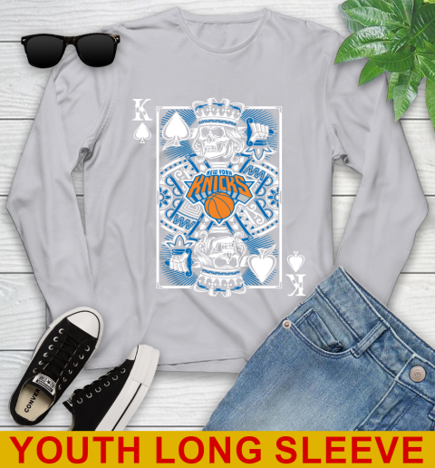 New York Knicks NBA Basketball The King Of Spades Death Cards Shirt Youth Long Sleeve 5