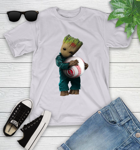 MLB Groot Guardians Of The Galaxy Baseball Sports Cincinnati Reds Youth T-Shirt 4