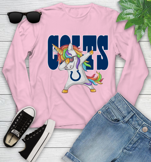 Indianapolis Colts NFL Football Funny Unicorn Dabbing Sports Youth Long Sleeve 10