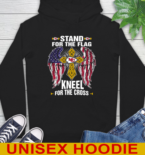 NFL Football Kansas City Chiefs Stand For Flag Kneel For The Cross Shirt Hoodie